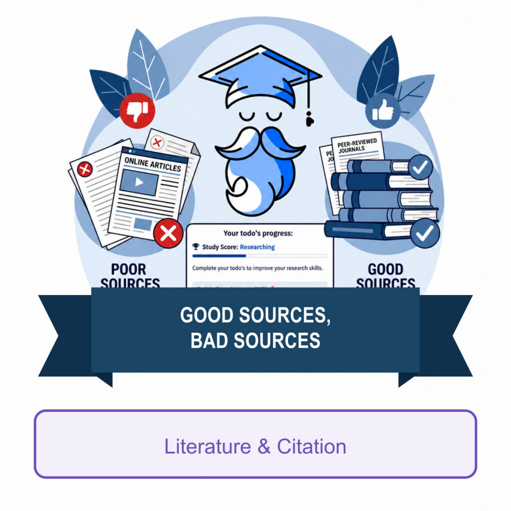 Evaluating good and bad academic sources for literature research