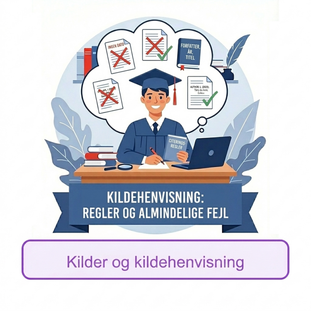 Kildehenvisning: grundregler, referencestile og typiske fejl
