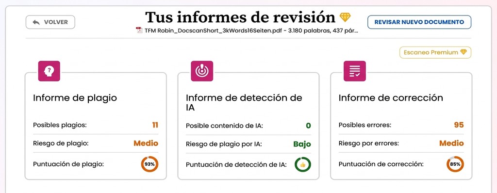 Entender el porcentaje de similitud en el informe de plagio