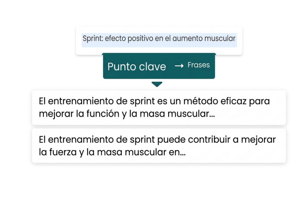 Asistente De Redacción Académica 13 Ilustración: de un punto clave a frases completas.