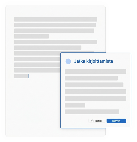 Kuvitus Mimir Mentorin Jatka kirjoittamista toiminnosta.