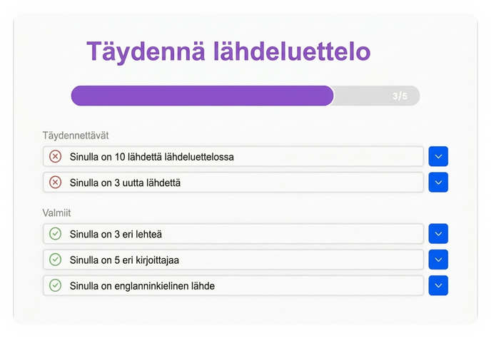 Tiedonhaku Ja Lähdeviitteet Tekoälyllä 15 Kuvitus lähdeviitteiden hallinnasta Mimir Mentorissa.