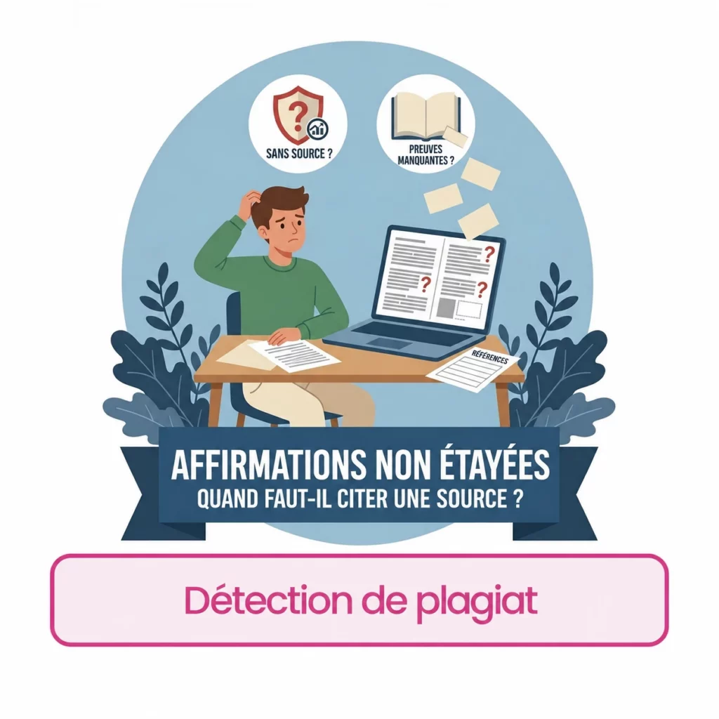 Un étudiant recherche les preuves et références manquantes dans son document universitaire