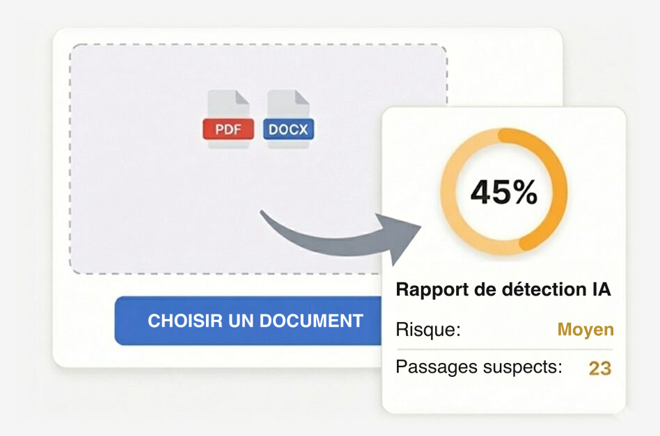 Exemple de rapport de détection IA dans Mimir Mentor