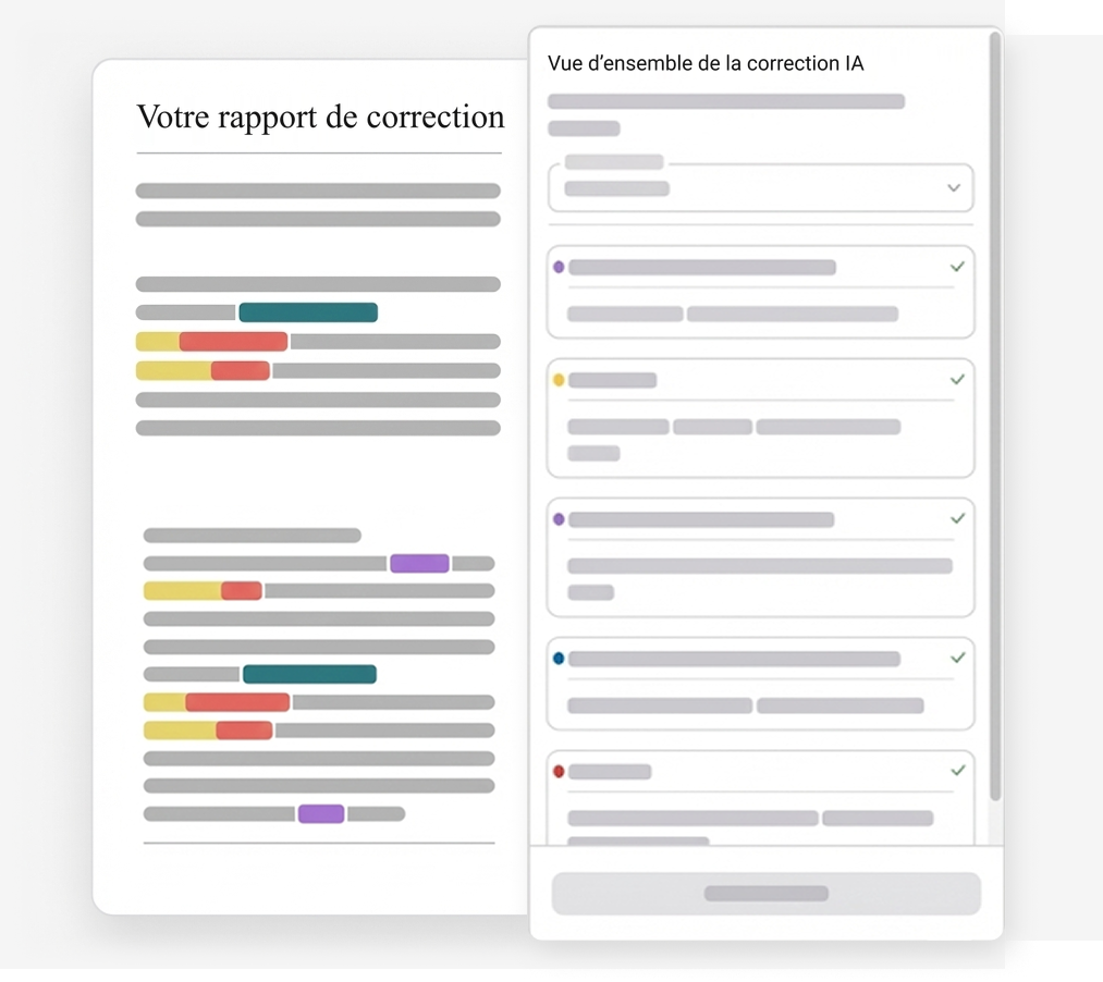 Illustration du rapport de correction en français