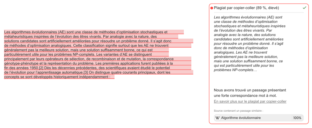 Exemple illustratif de plagiat par copier-coller dans un rapport en français