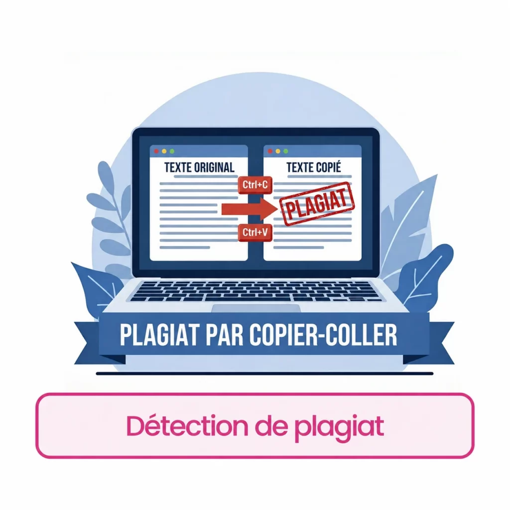 Deux textes comparés sur un ordinateur pour illustrer le plagiat par copier-coller