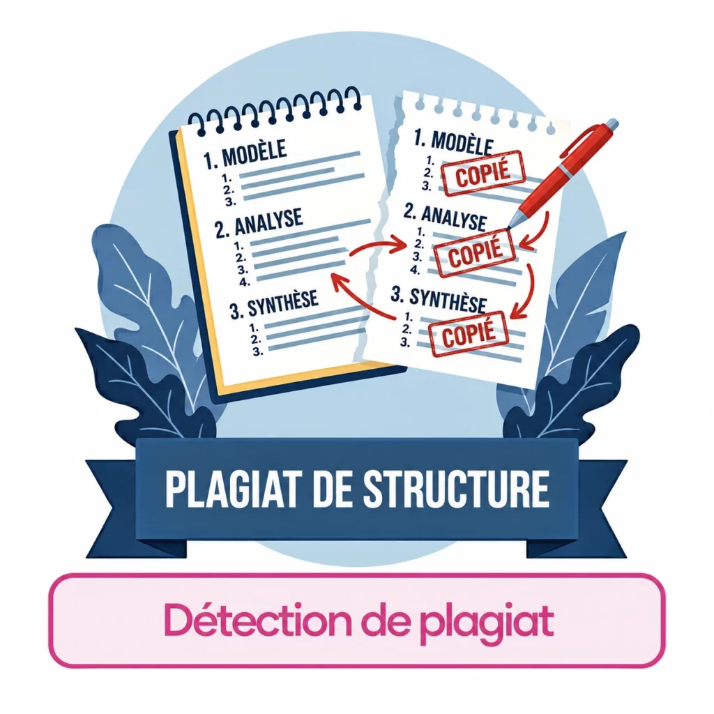 Deux plans de travail reliés par des flèches illustrent une structure copiée.