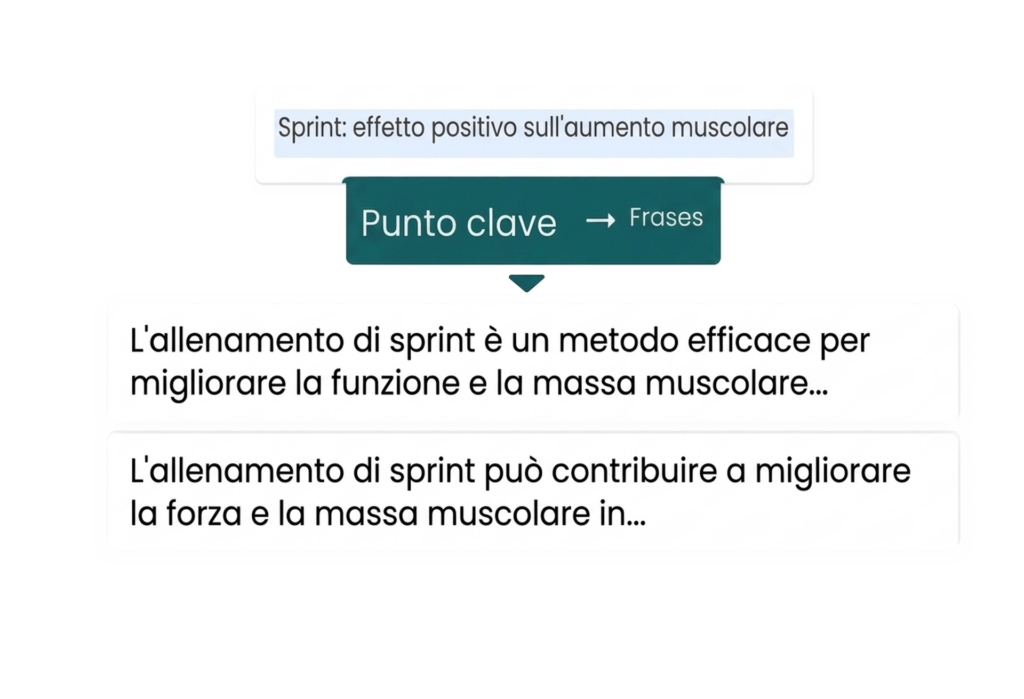 Illustrazione: da un punto chiave a frasi complete.