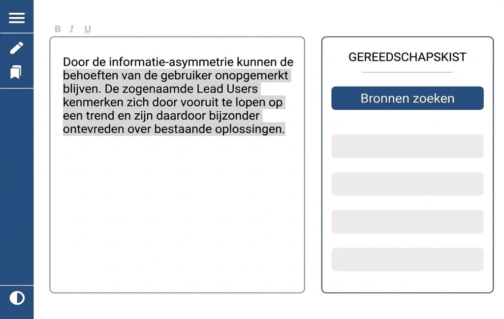 Bronnen vinden bij een bewering in de Mimir-editor