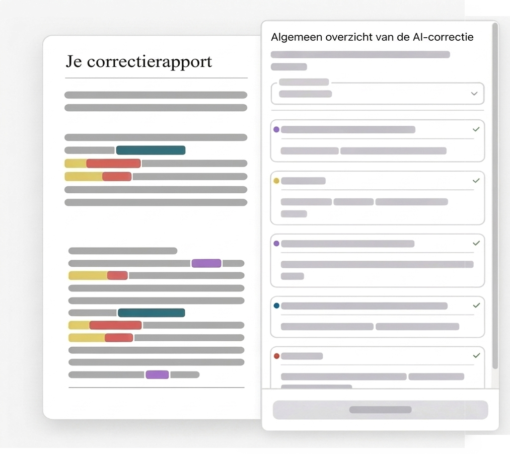 Illustratie van het correctierapport van Mimir Mentor