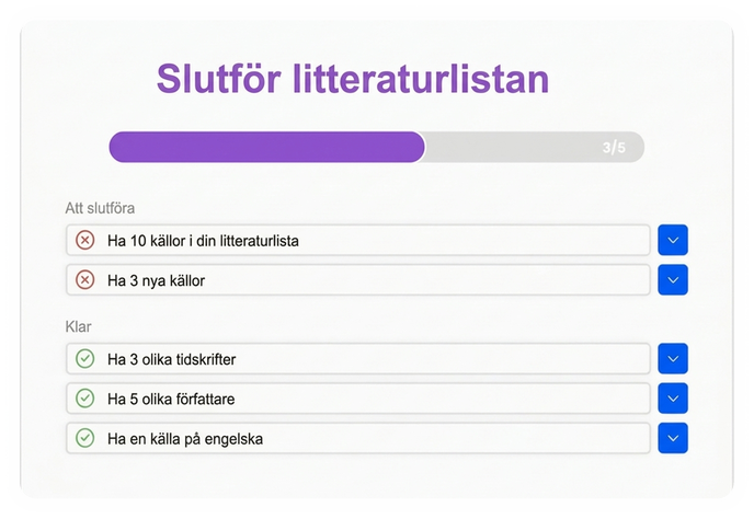 Illustration av hanteringen av källhänvisningar i Mimir Mentor.