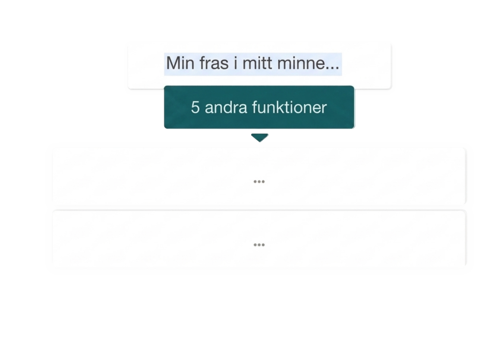 Ai-Skrivhjälp För Akademiska Texter 15 Illustration av skrivfunktionerna utifrån en mening i din uppsats.
