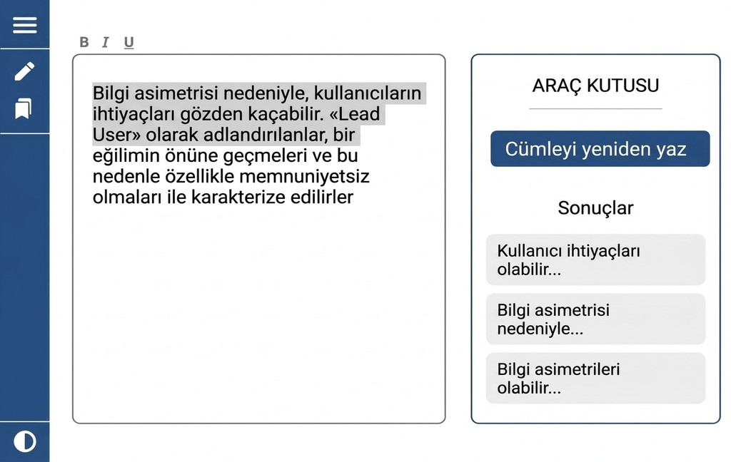 Yapay Zekâ Ile Akademik Yazım: Mimir Editörüne Genel Bakış 11 Mimir Mentor ile akademik yazım