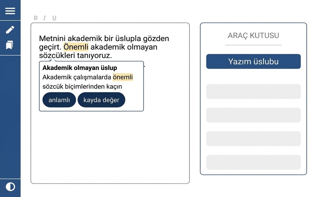 Yapay Zekâ Ile Akademik Yazım: Mimir Editörüne Genel Bakış 16 Mimir Mentor ile akademik yazım