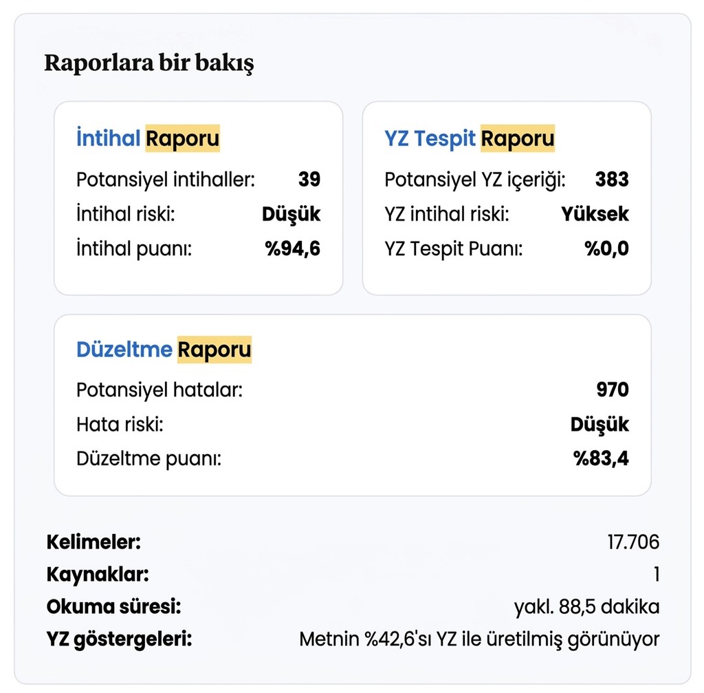Mimir Mentor belge analizi sonucu