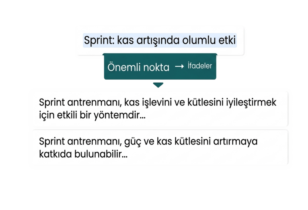 İllüstrasyon: bir ana fikirden tam cümlelere.